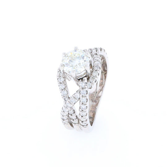 Three Bypass Diamond Engagement Ring