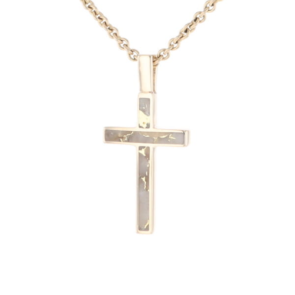 Three Section Gold Quartz Cross - G2