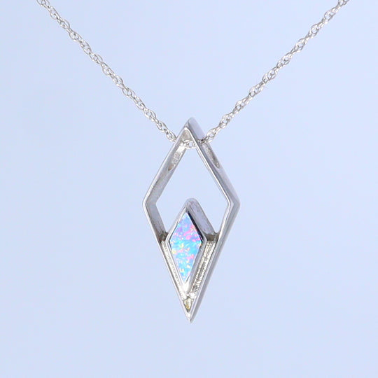 Opal Pendant Diamond Inlaid Design