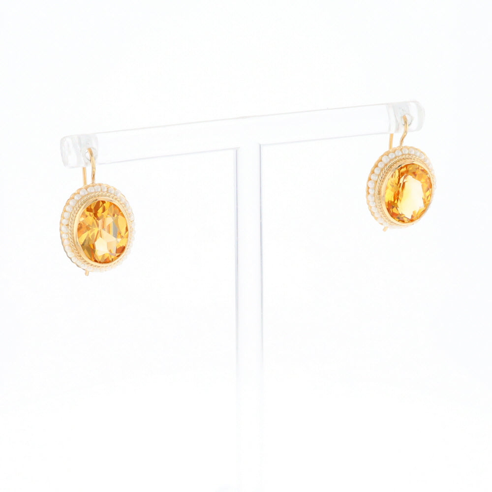 Citrine & Pearl Earrings