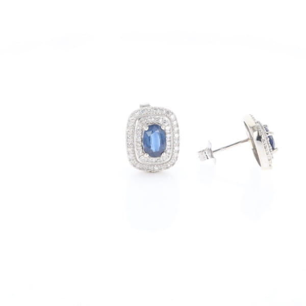 Double Halo Sapphire Earrings