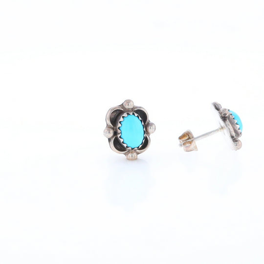 Turquoise Floral Framed Earrings