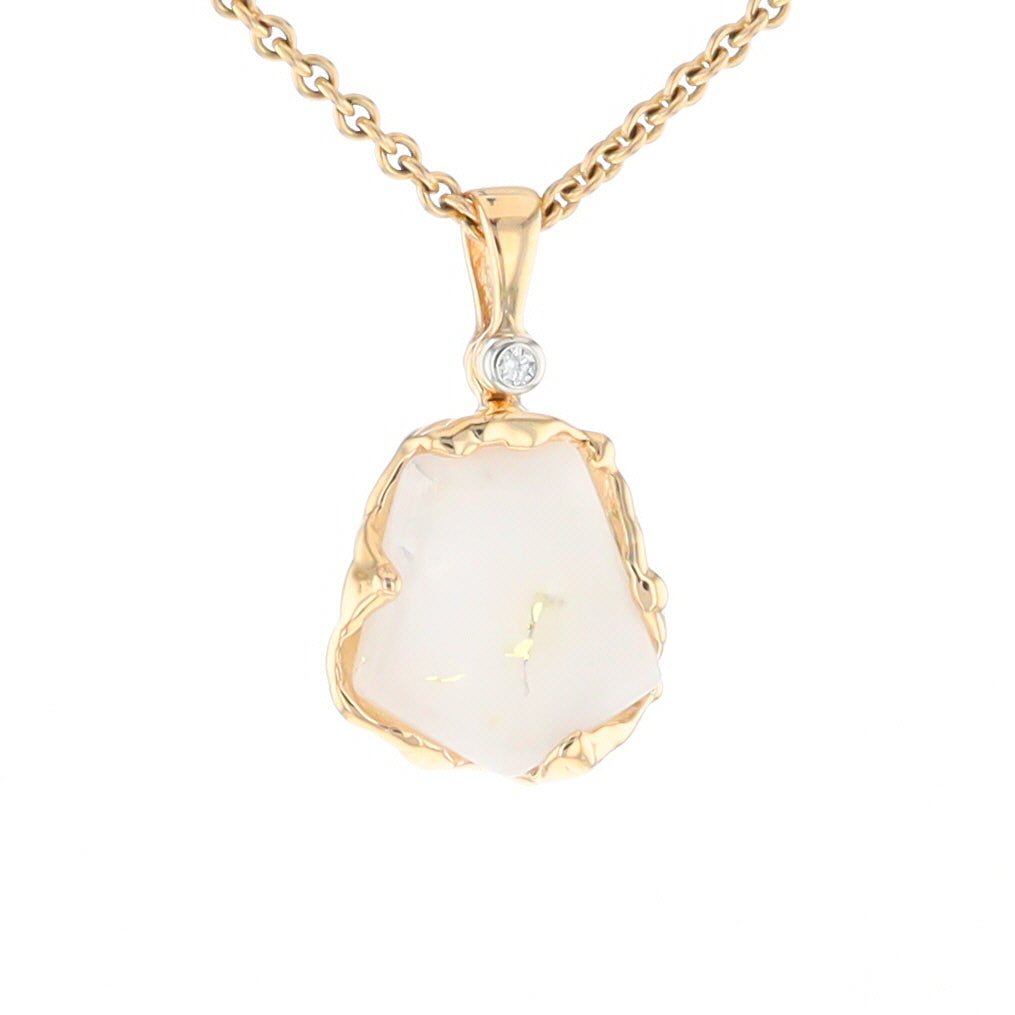 Gold Quartz Freeform Pendant  (G2)