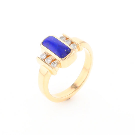 Lapis 0.24ctw Diamond Ring