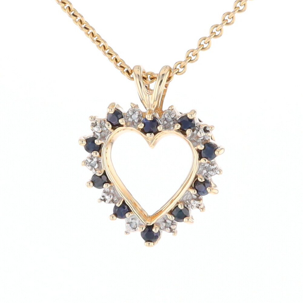 Open Heart Sapphire & Diamond Pendant