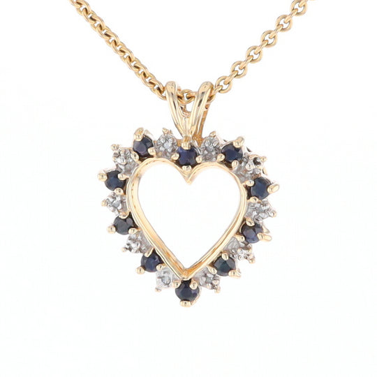 Open Heart Sapphire & Diamond Pendant