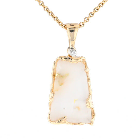 Gold Quartz Freeform Pendant  (G2)