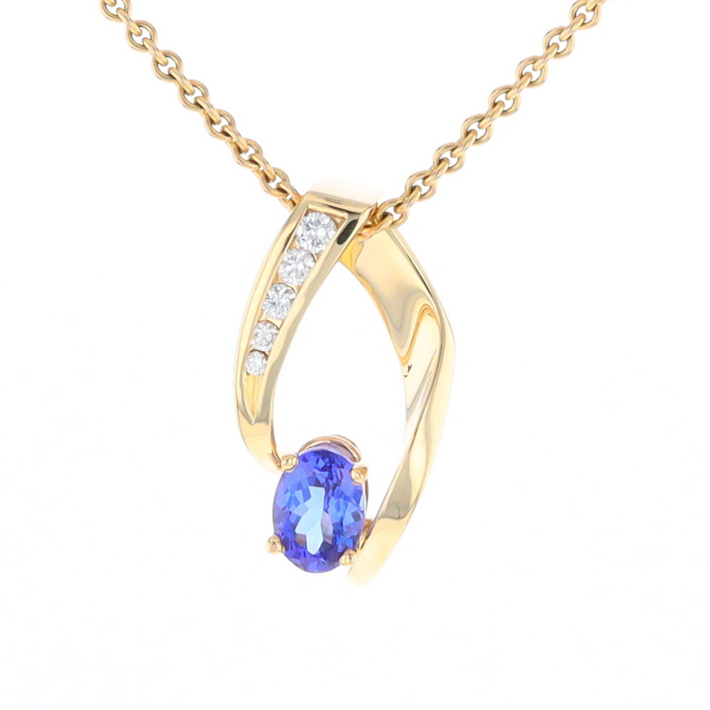 Synthetic Sapphire & Diamond Slide Pendant