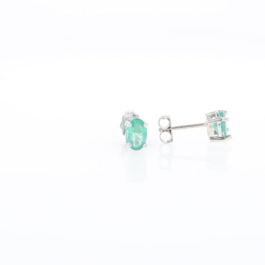 Oval Emerald Stud Earrings