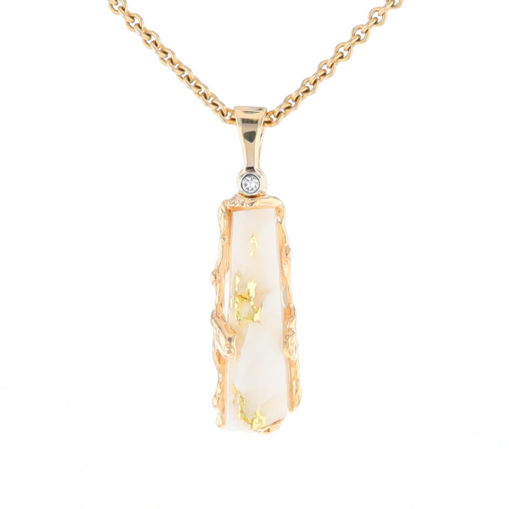 Gold Quartz Freeform Pendant - G1