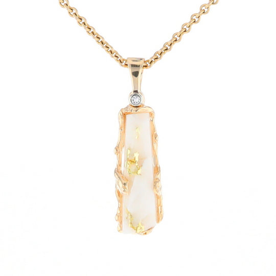 Gold Quartz Freeform Pendant - G1