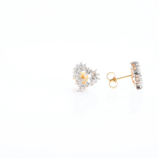 Diamond Heart Stud Earrings