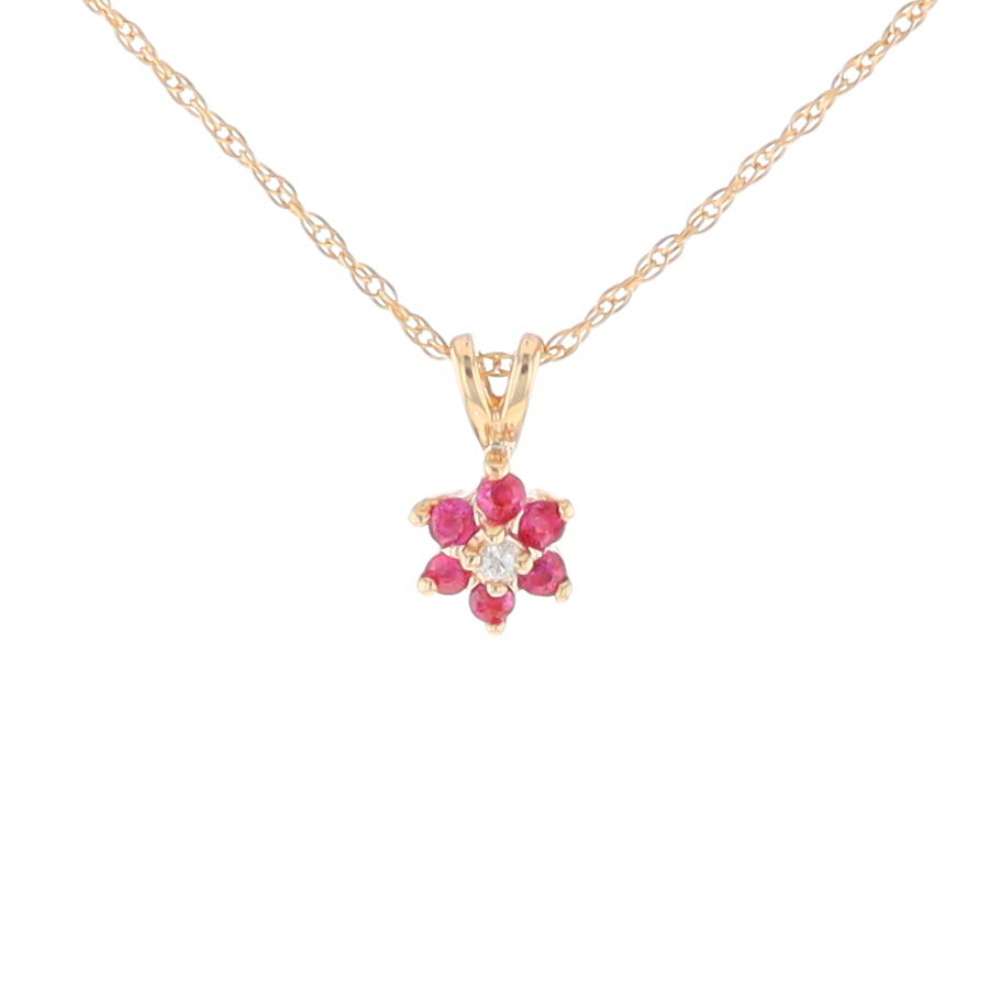 Ruby Flower Pendant