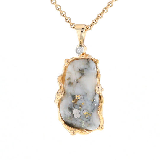 Free Form Gold Quartz Pendant