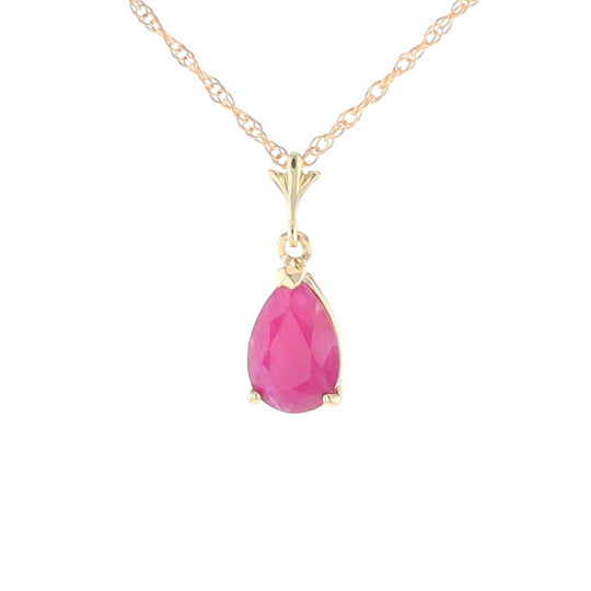 Pear Ruby Solitaire Necklace