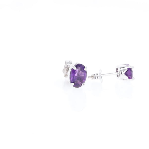 Oval Amethyst Stud Earrings