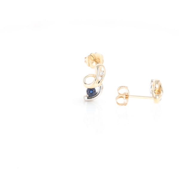 Blue Sapphire Swirl Earrings