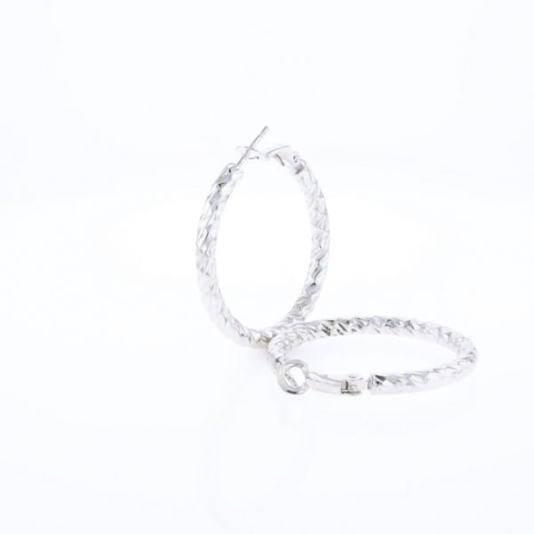 Diamond Cut Hoop Earrings