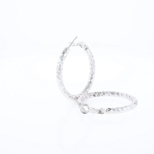 Diamond Cut Hoop Earrings