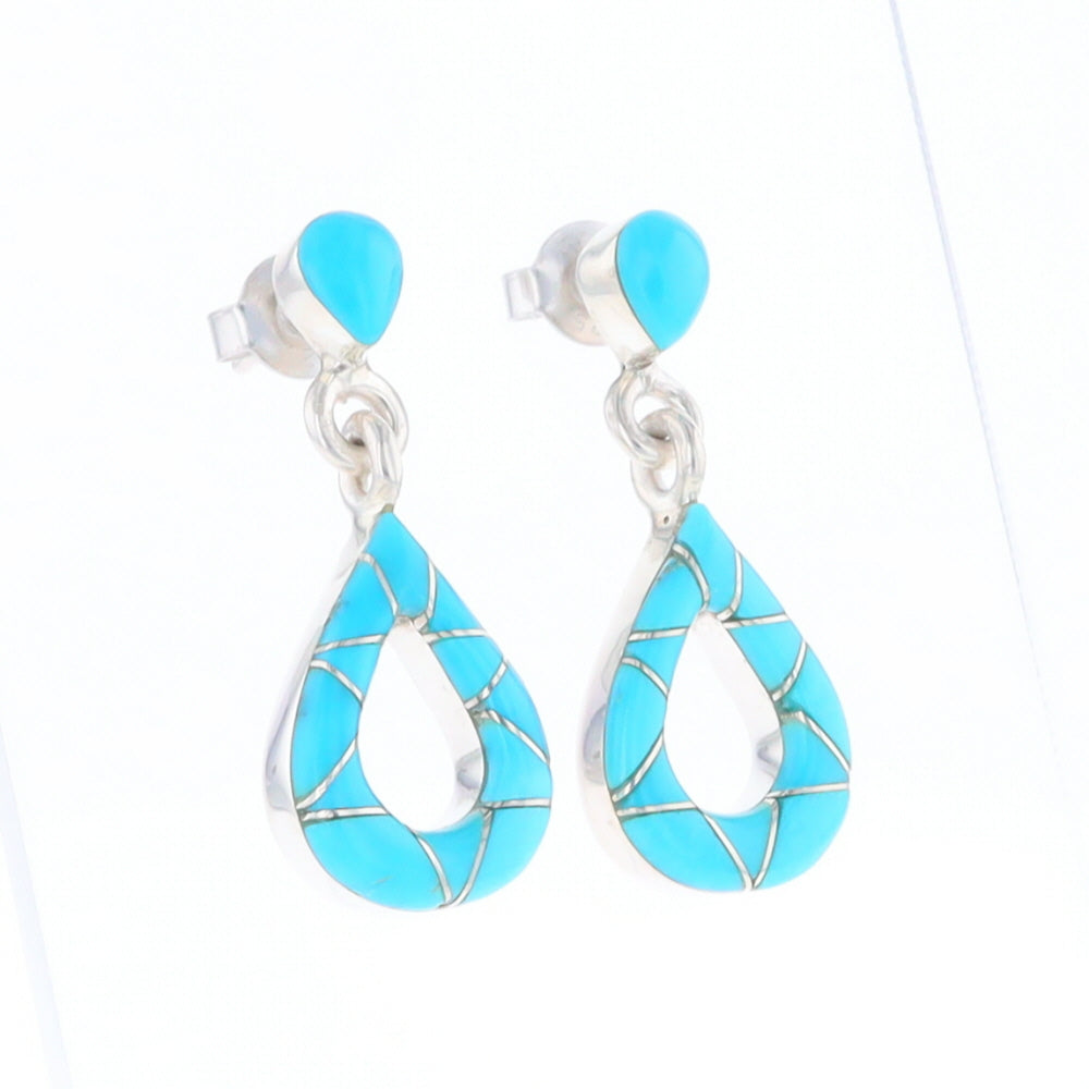 Native American Turquoise Teardrop Earrings