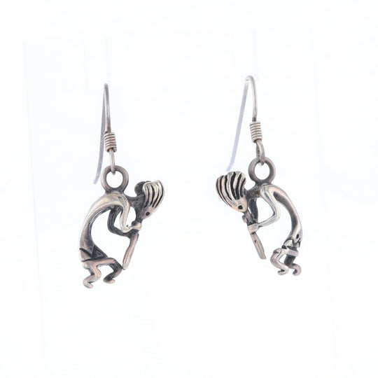 Silver Kokopelli Dangle Earrings