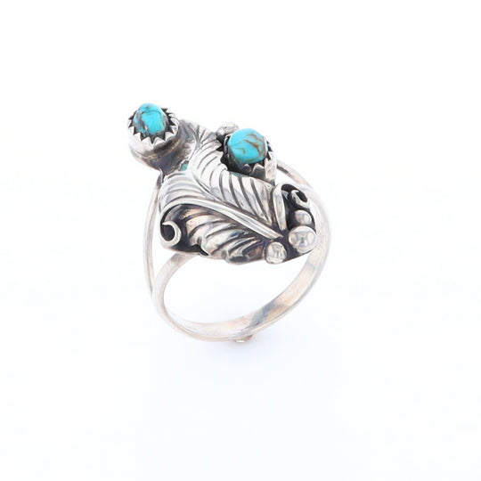 Native Turquoise Feather Ring