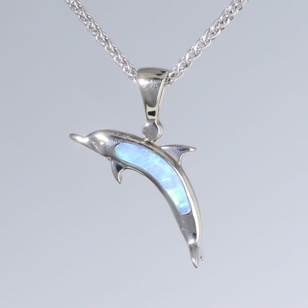 Opal Pendant Inlaid Sea Life Dolphin