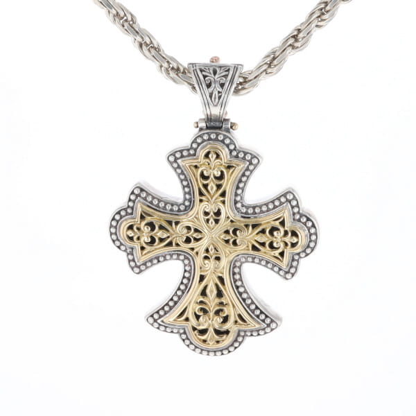 Sterling and 18K Gold Konstantino Cross Pendant