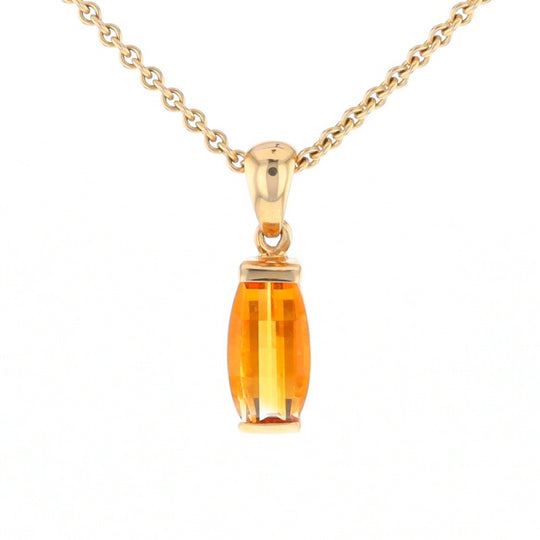 Fancy Cut Citrine Solitaire Pendant