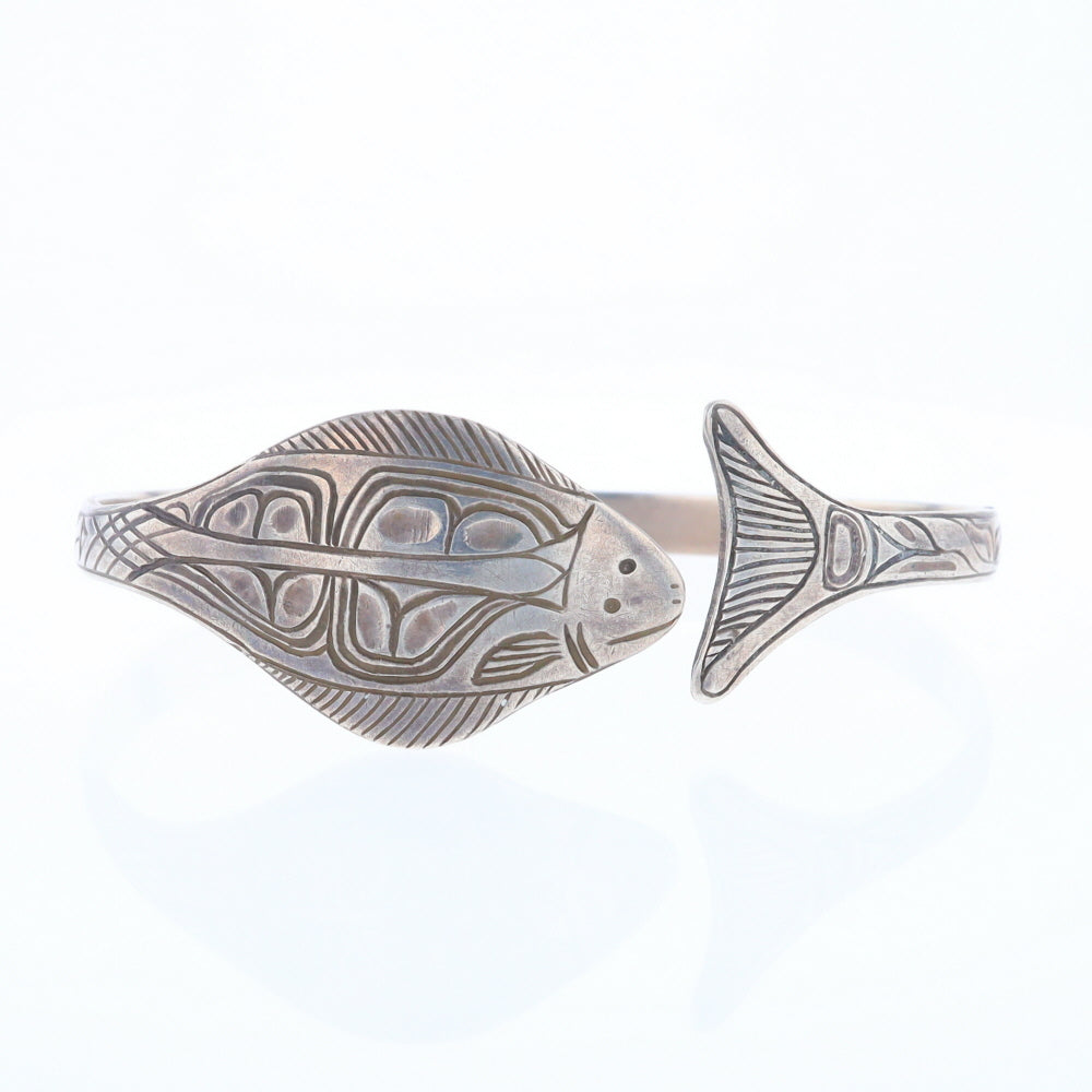 Halibut Fish Engraved Cuff Bracelet