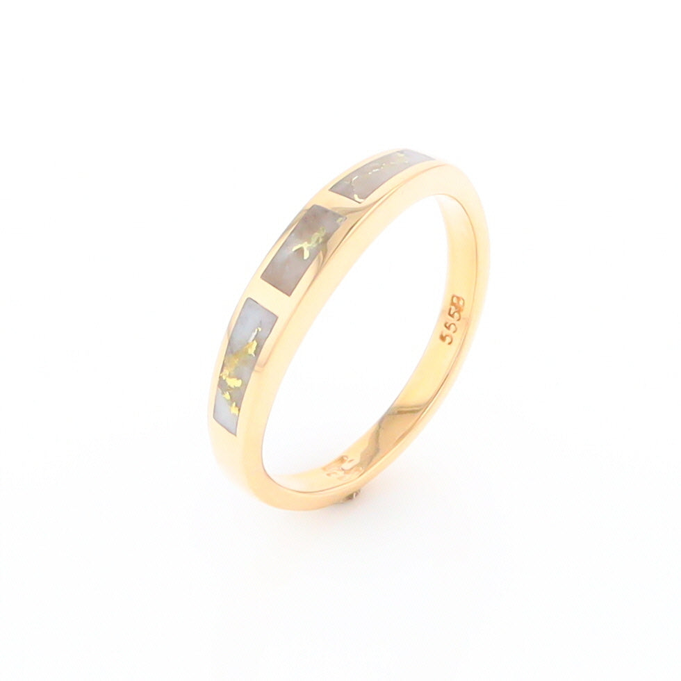 3 Section Gold Quartz Ring Lady’s Anniversary Band G2