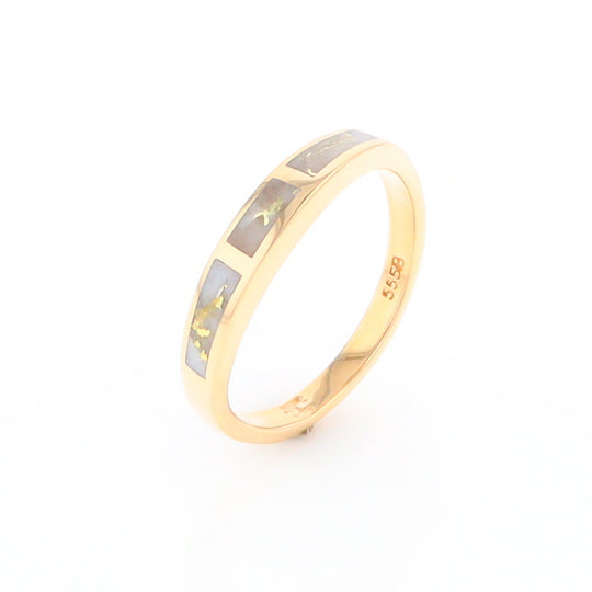 3 Section Gold Quartz Ring Lady’s Anniversary Band G2