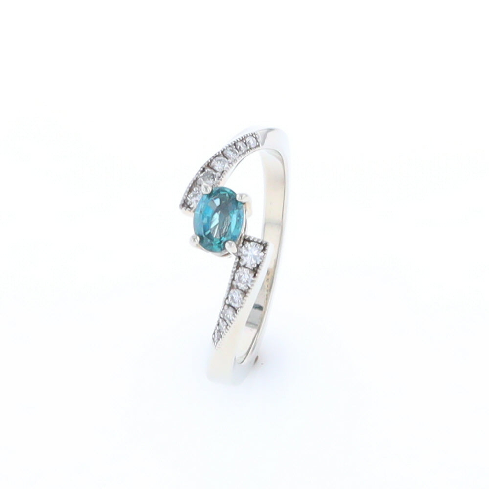 Alexandrite Twist Ring with Diamond Accents