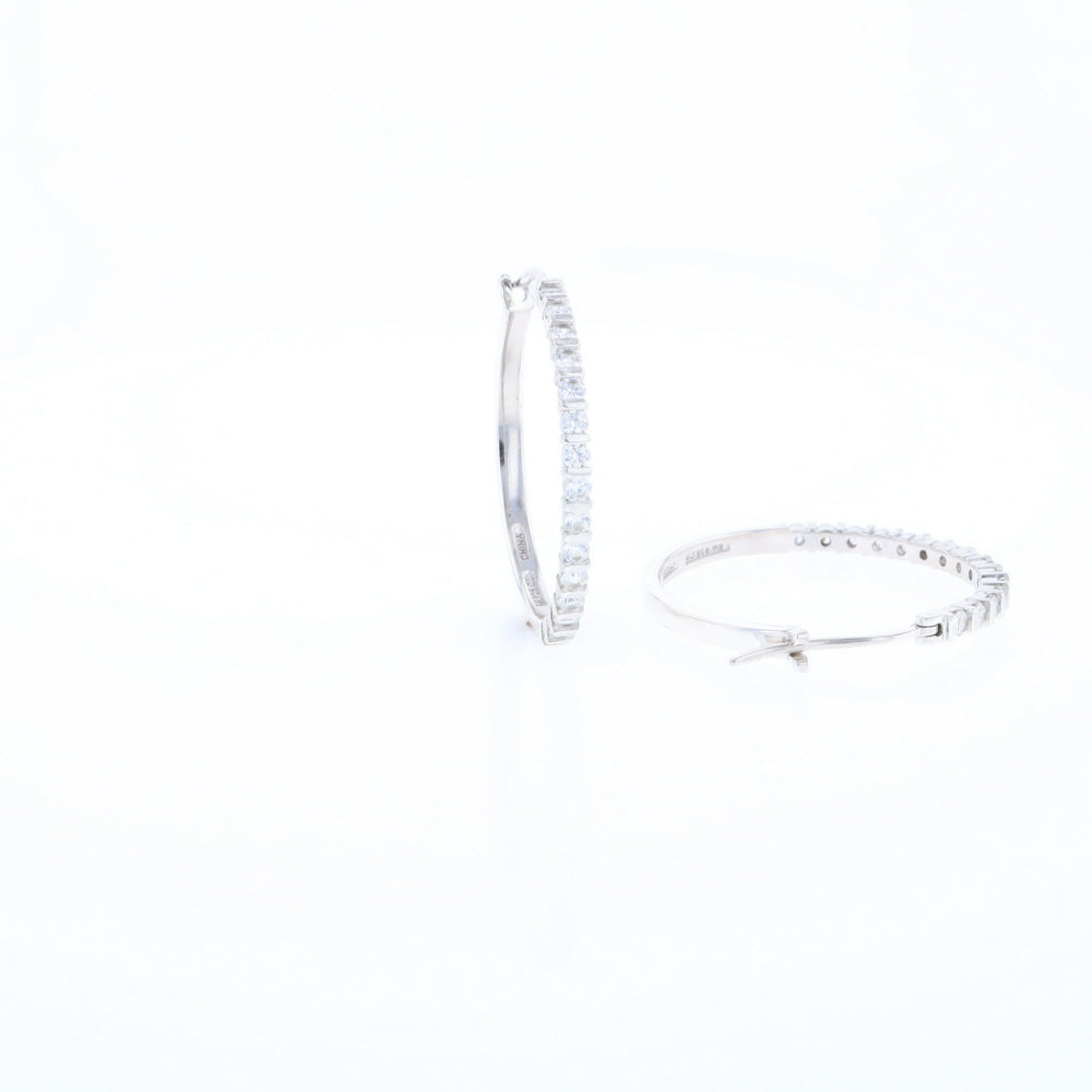 Cubic Zirconia Hoop Earrings