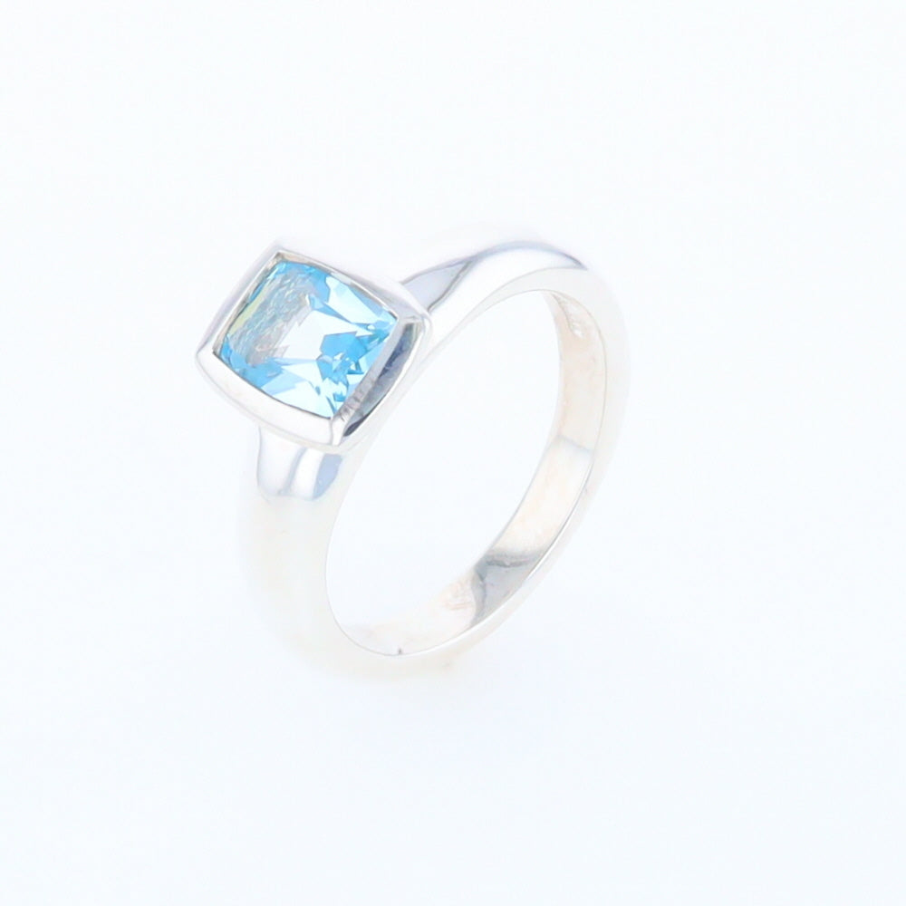 Bezel Blue Topaz Ring