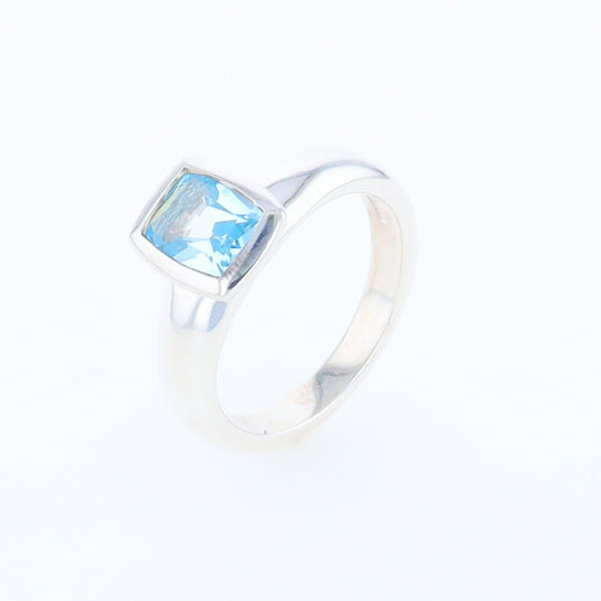 Bezel Blue Topaz Ring