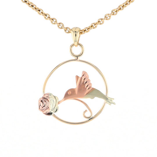 Hummingbird & Rose Pendant