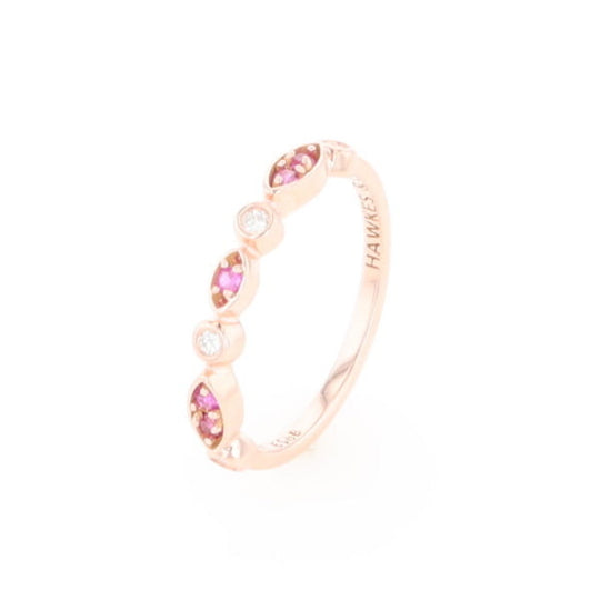 Pink Sapphire Simply Vintage Wedding Band