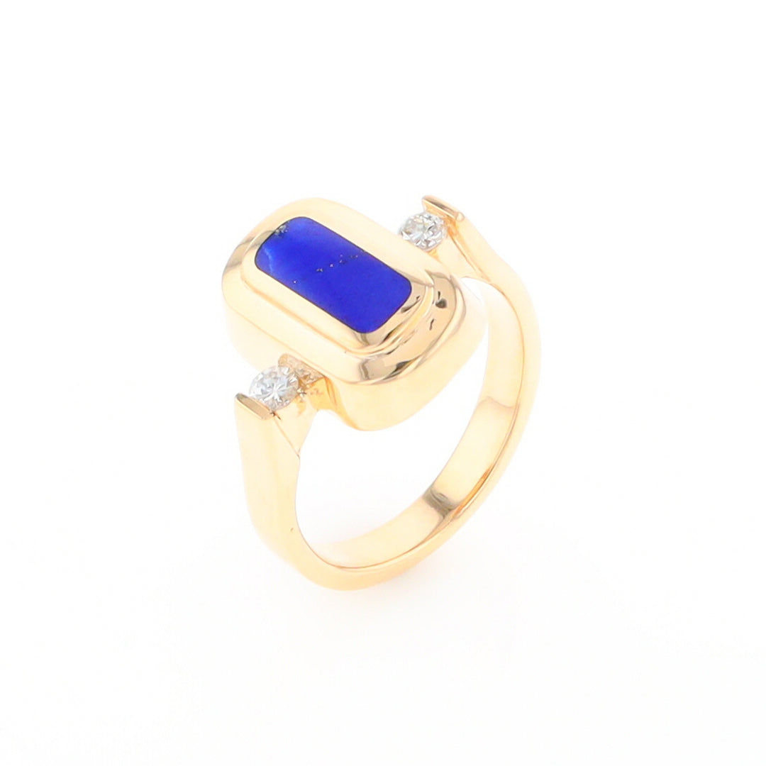 Lapis 0.16ctw Diamond Ring