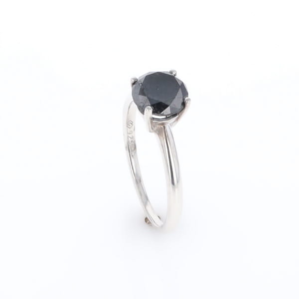 Black Diamond Solitaire Ring