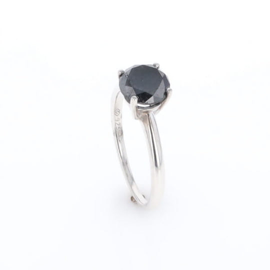 Black Diamond Solitaire Ring