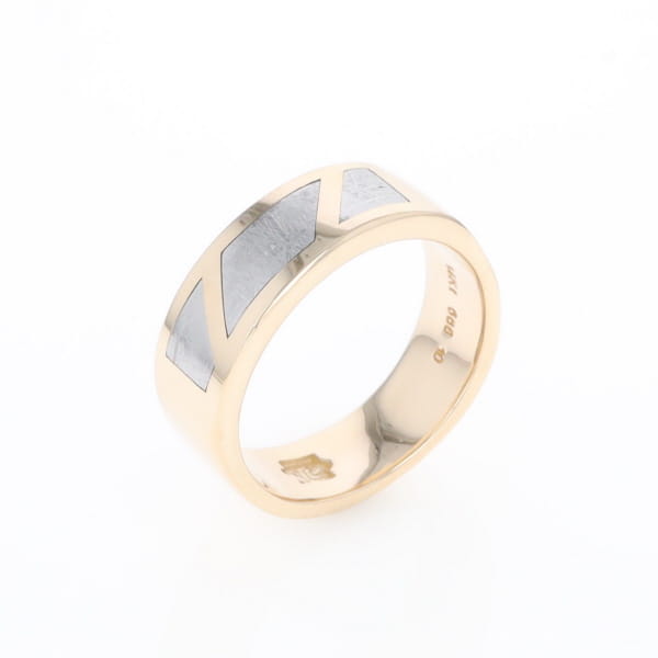 Meteorite Ring, 3 Section Inlaid Design