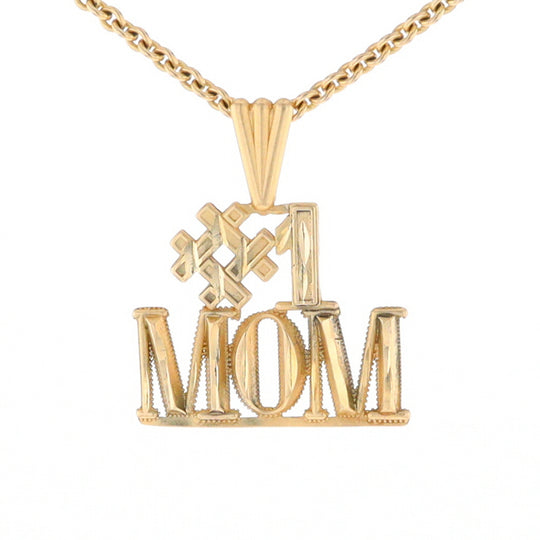 Yellow Gold #1 Mom Pendant