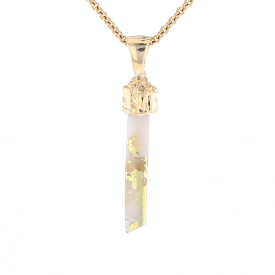 Gold Quartz Free Form Pendant