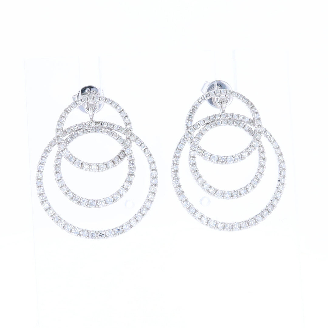 Diamond Circle Dangle Earrings