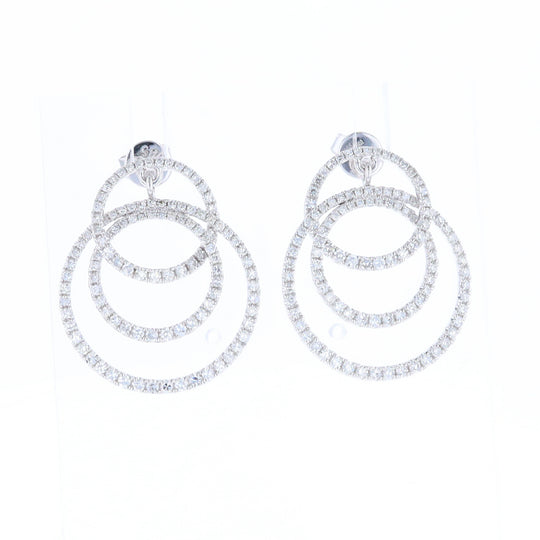 Diamond Circle Dangle Earrings