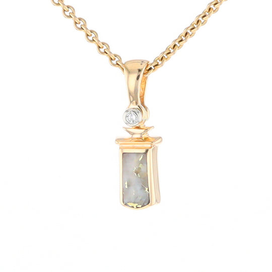 Gold Quartz Banner Shaped Pendant