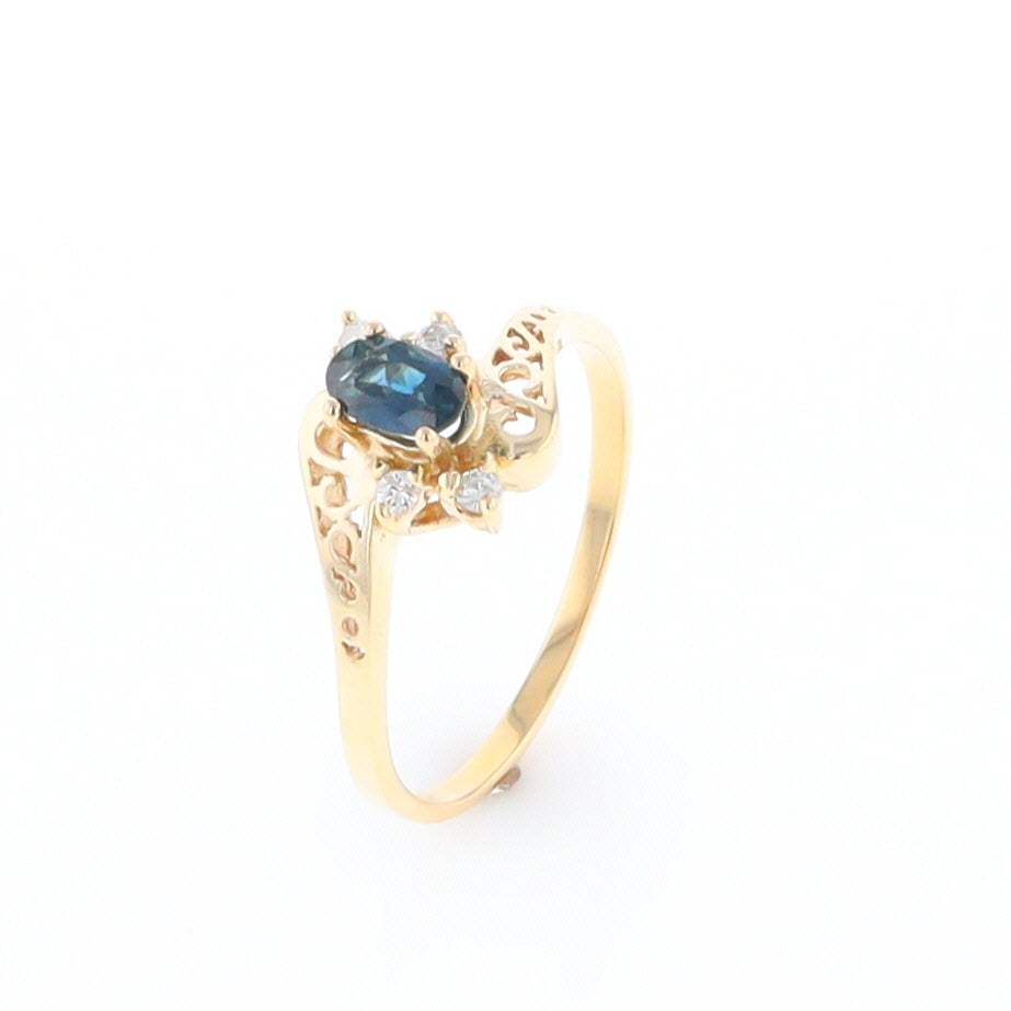 Oval Sapphire Diamond Bypass Ring