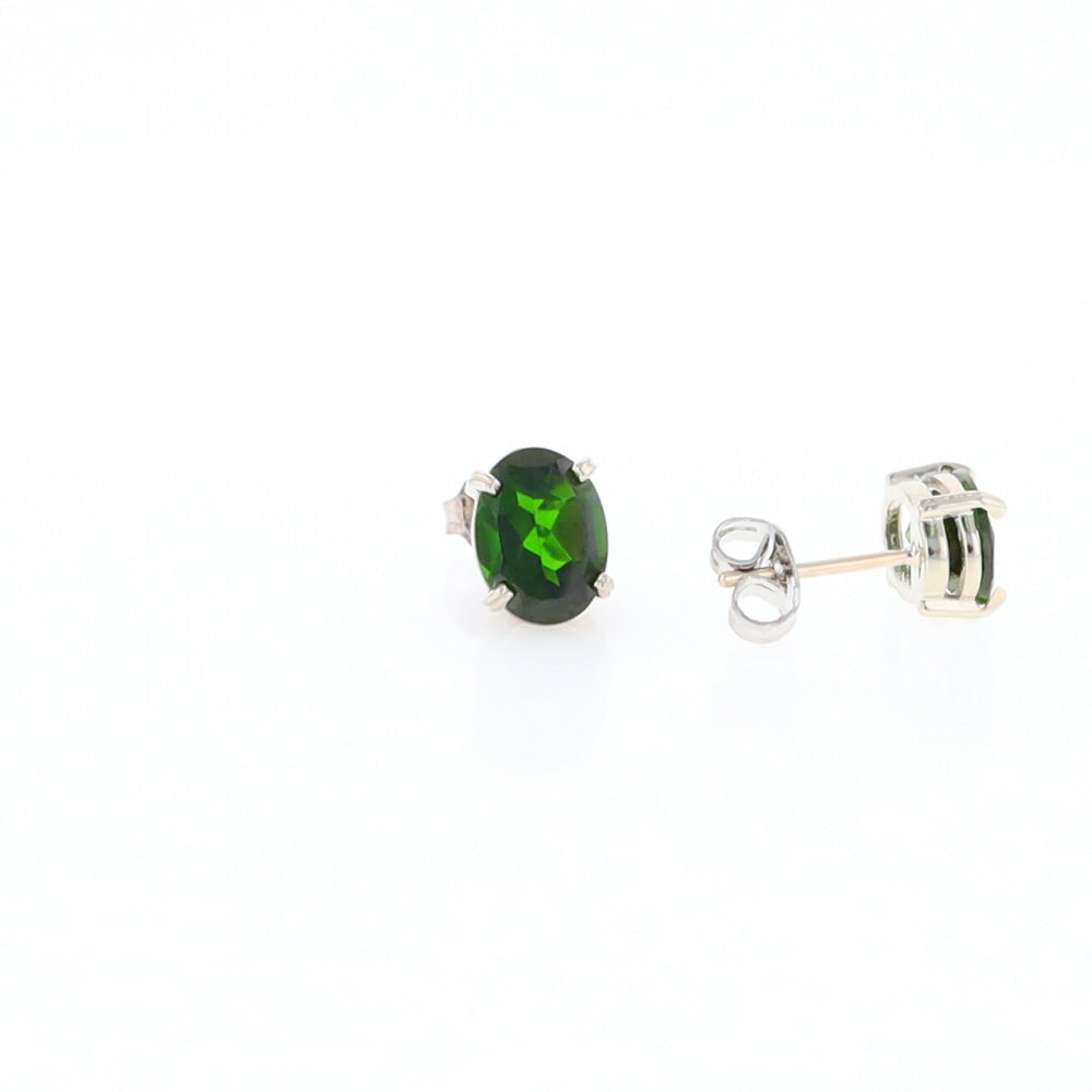 Chrome Diopside Solitaire Studs