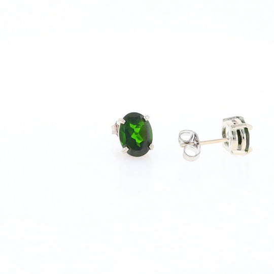 Chrome Diopside Solitaire Studs